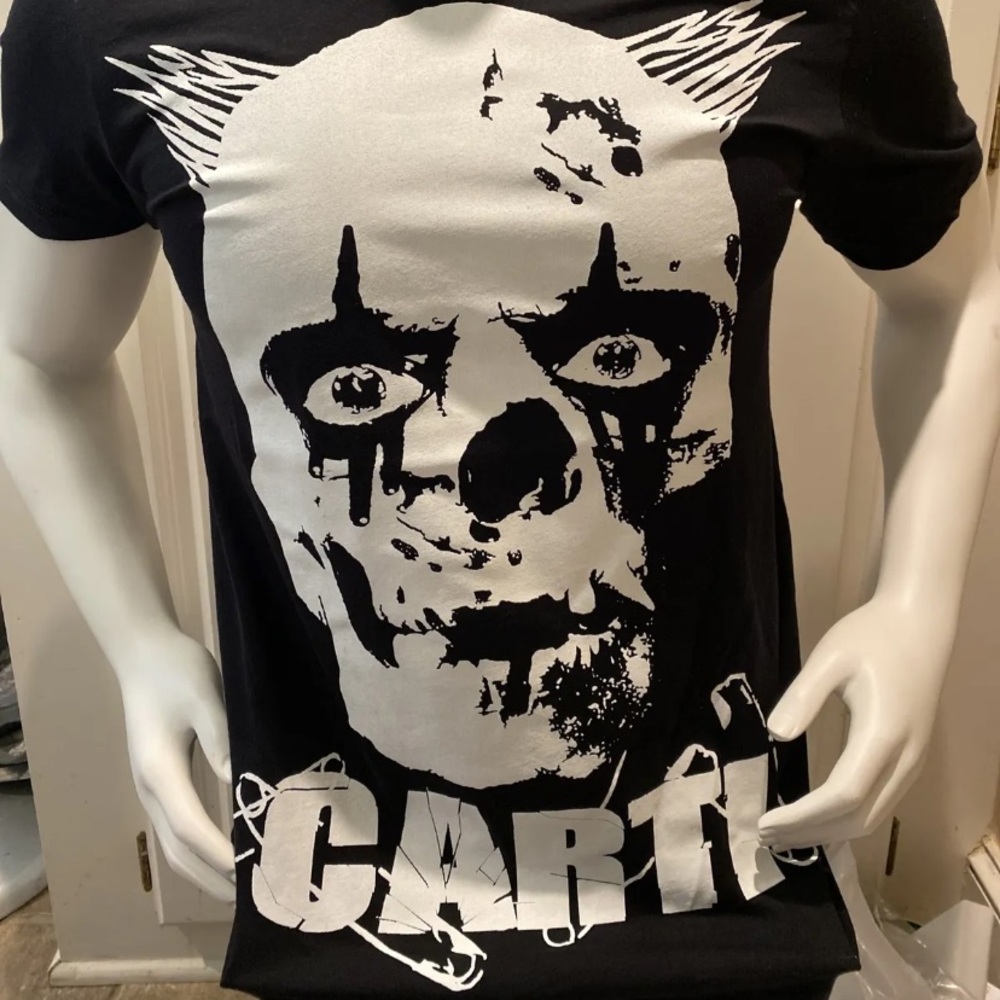Playboi Carti T Shirt Clown Skull Medium Black Front and Back Graphics RARE!